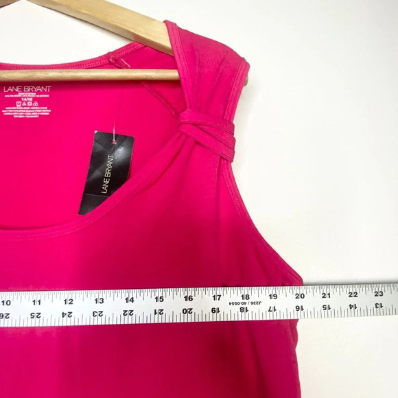 NWT Lane Bryant Bright Pink Sleeveless Tank Top Plus Size 14/16 Scoop Neck - Picture 7 of 8